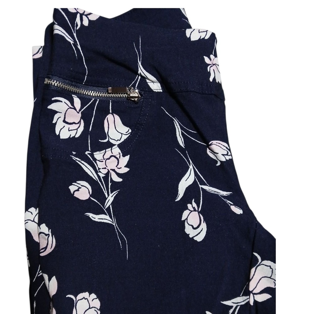 Joe Benbasset Women's Blue With‎ Floral Pattern Strech Skinny Pants Size XS - Picture 4 of 6